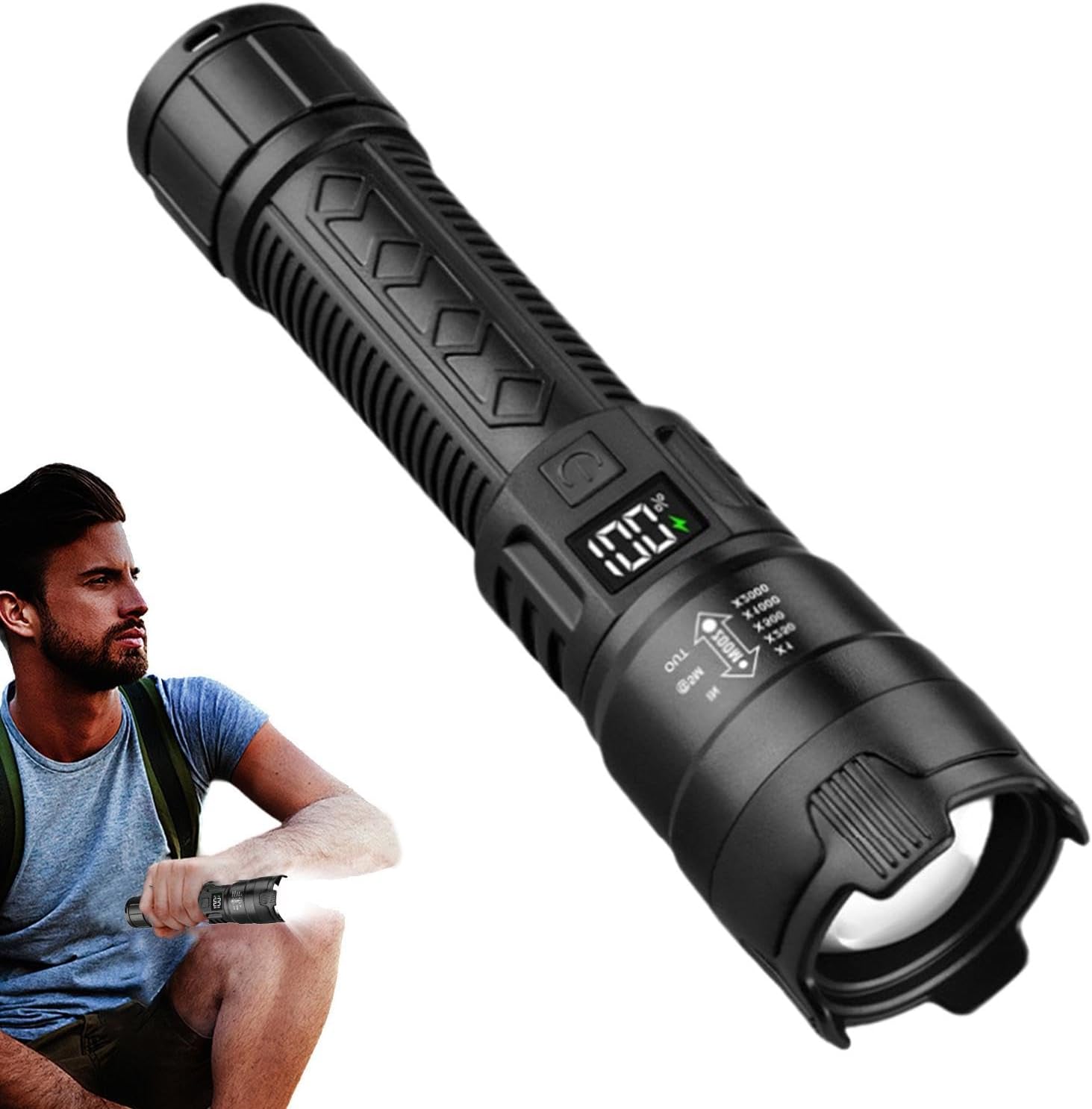 Outdoor Power Usb - ไฟฉาย LED ยุทธวิธี 2000LM ชาร์จผ่าน USB