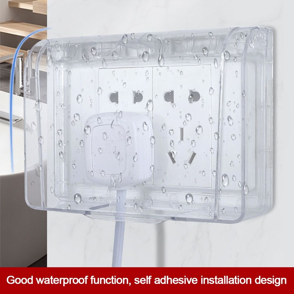 Outdoor Power Outlet Cover - ฝาครอบป้องกันสวิตช์แบบติดผนัง แบบมีกาวในตัว 86 ประเภท ปลั๊กป้องกัน ปลั๊กพลาสติก