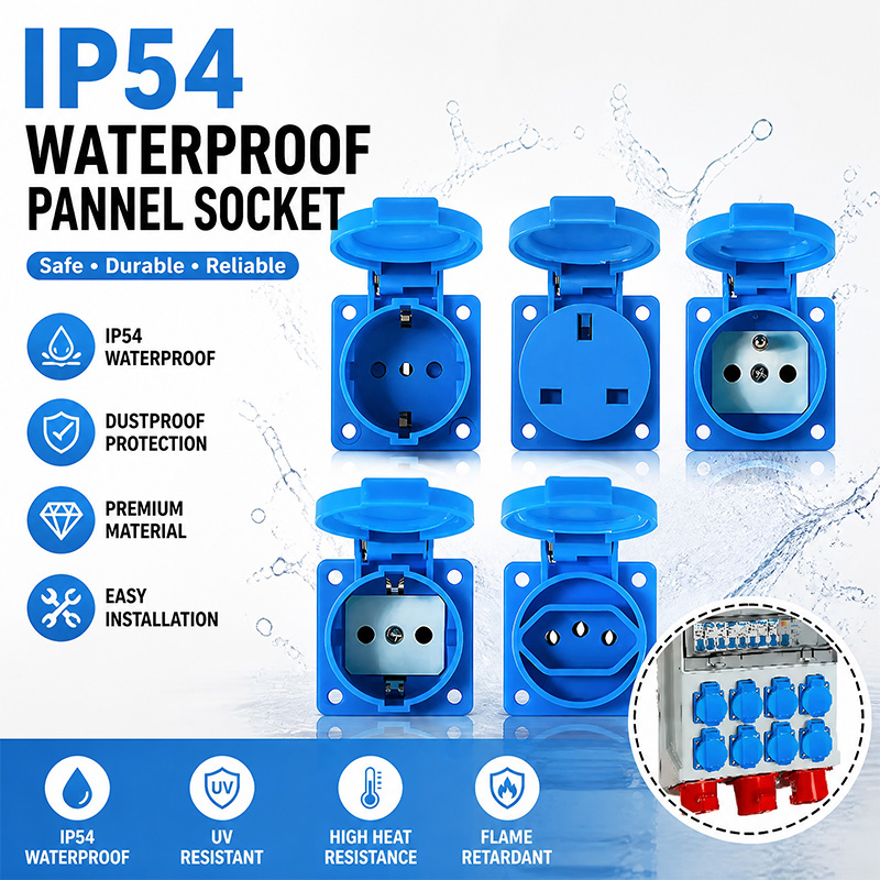 Outdoor Power Inlet Box - IP54 16A ปลั๊กไฟอุตสาหกรรมแบบกันน้ำ ปลั๊กไฟติดผนัง ปลั๊กไฟอเนกประสงค์ EU