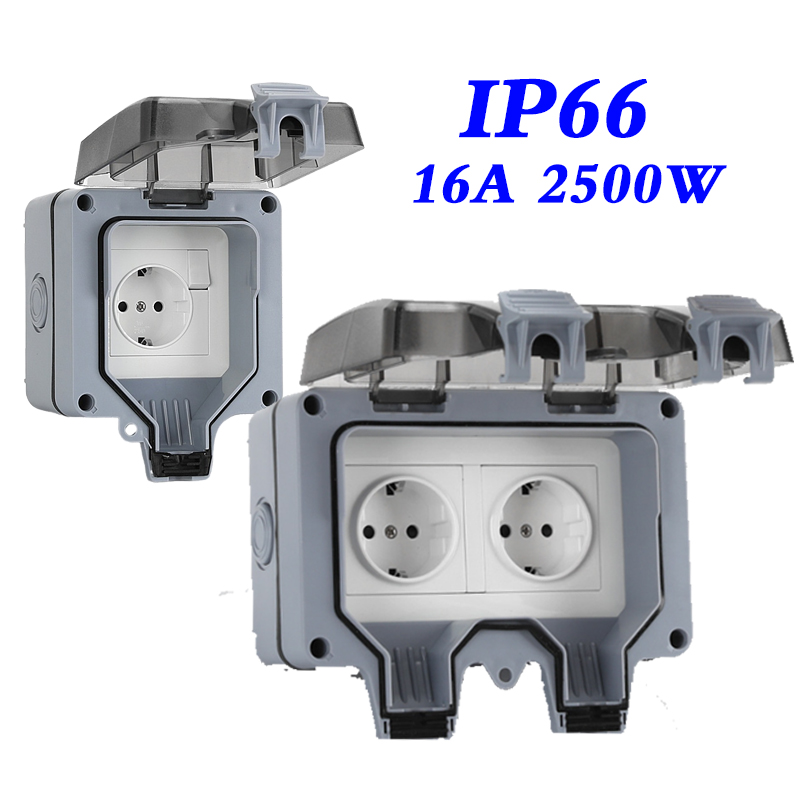Outdoor Power Inlet Box - 16A EU KR กลางแจ้งกันน้ําซ็อกเก็ต Outlets เกาหลีไฟฟ้า