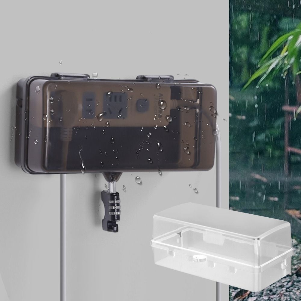Outdoor Power Outlet Cover - กล่องปลั๊กพลาสติกแบบพกพา ป้องกันการโจรกรรม กันน้ำ กล่องจัดเก็บสายไฟ ป้องกันปลั๊กไฟ ป้องกันสภาพอากาศ