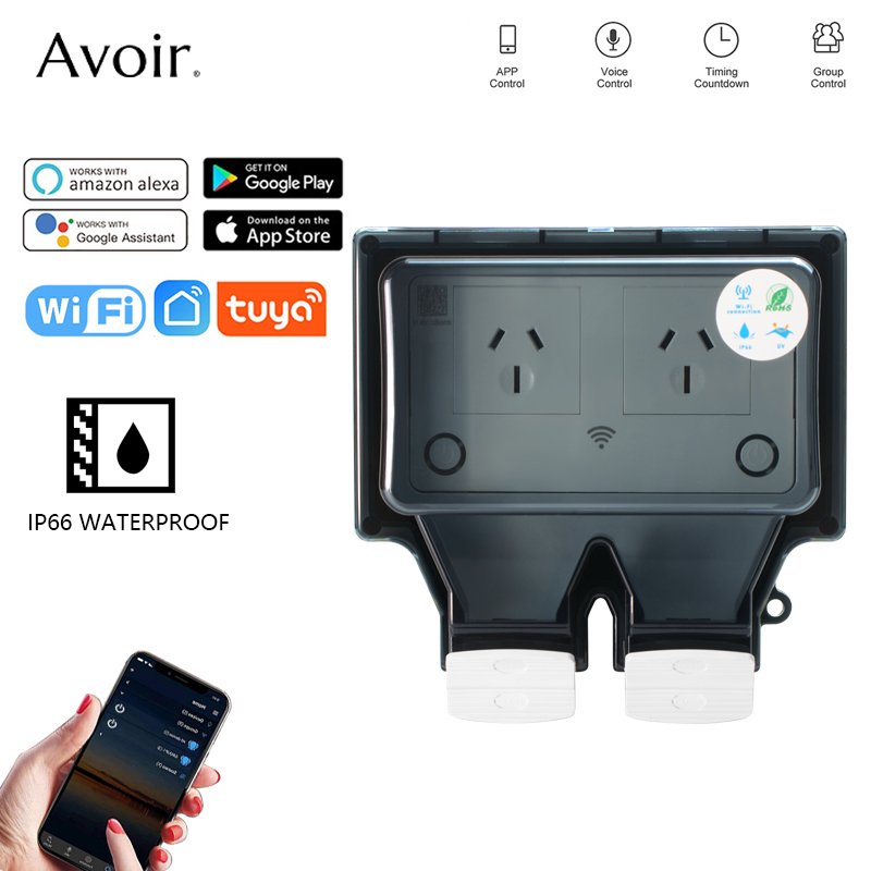Outdoor Power Inlet Box - Avoir Tuya STOP kontak listrik กันน้ำ