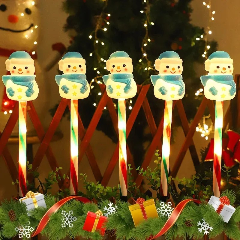 Outdoor Power For Xmas Lights - โคมไฟ LED ซานตาและสโนว์แมนพลังงานแสงอาทิตย์สำหรับตกแต่งสนามหญ้ากลางแจ้ง ตกแต่งสวน บ้านชนบท และของประดับตกแต่งคริสต์มาส