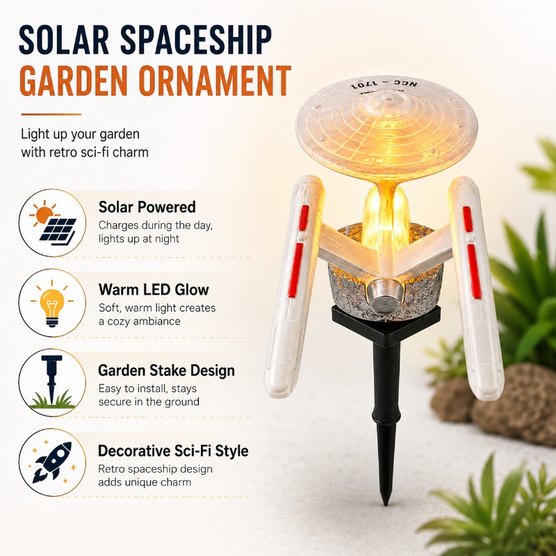 ไฟประดับสวนรูปยานอวกาศ Star Tr - Outdoor Power Stake บทวิจารณ์และราคา