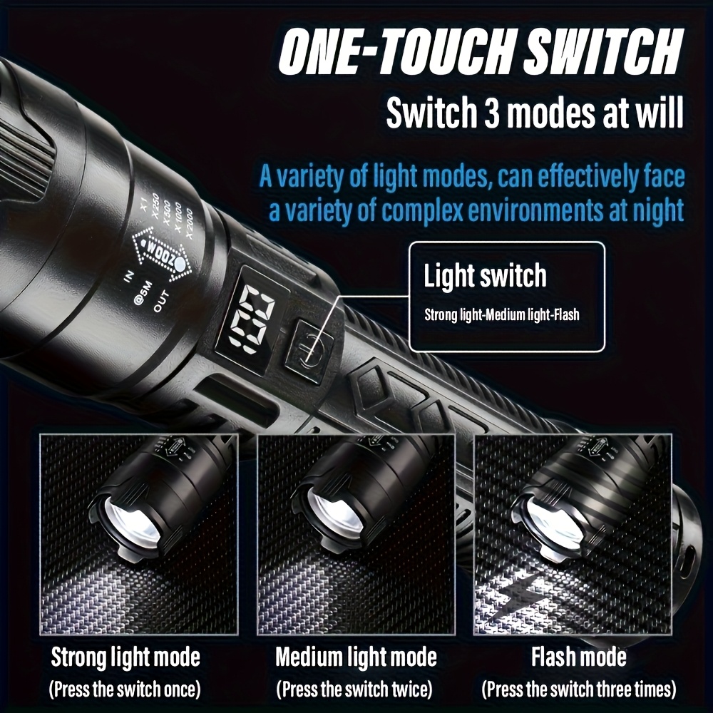 ไฟฉาย LED พลังสูง ไฟฉายยุทธวิธ - Outdoor Power Usb บทวิจารณ์และราคา