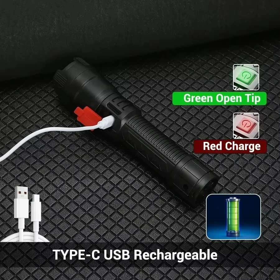 ไฟฉาย LED พลังสูง ไฟฉายยุทธวิธ - Outdoor Power Usb บทวิจารณ์และราคา