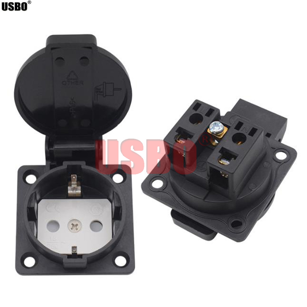 ปลั๊กไฟ AC อุตสาหกรรม EU สีดำ- - Outdoor Power Inlet Box บทวิจารณ์และราคา