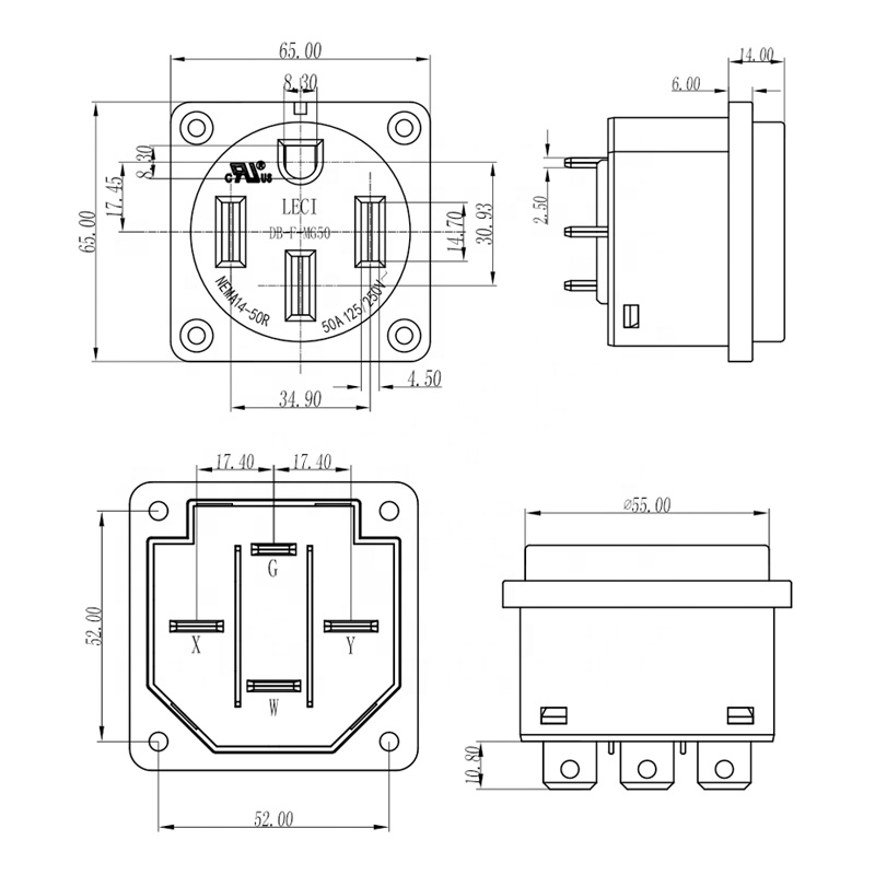 NEMA 14-50R Receptacle 50 Amp  - Outdoor Power Inlet Box บทวิจารณ์และราคา