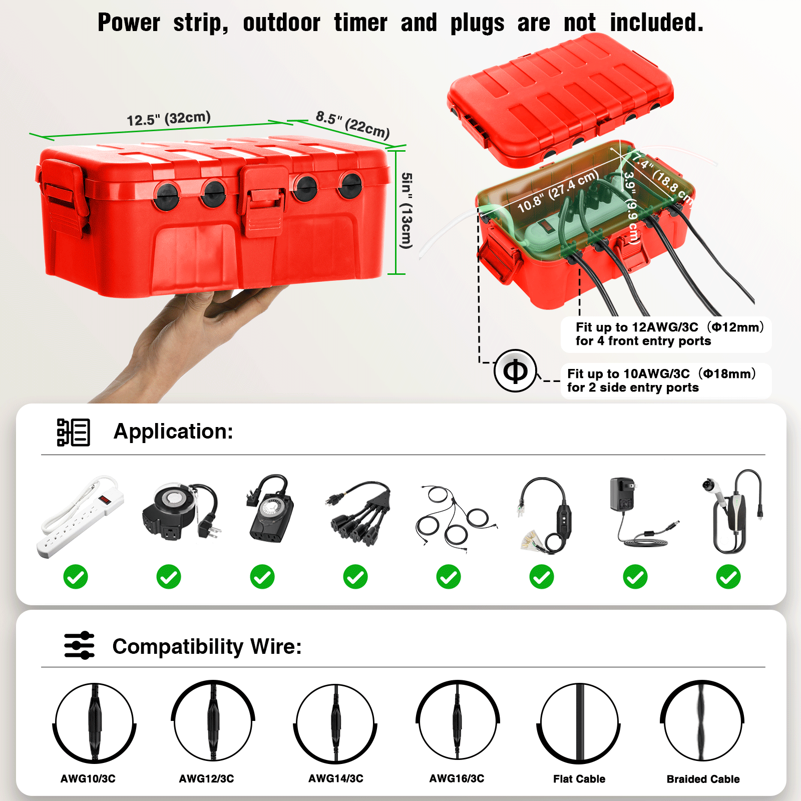 กล่องต่อสายไฟกันน้ำกลางแจ้ง IP - Outdoor Power Outlet Cover บทวิจารณ์และราคา