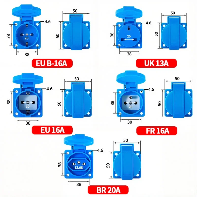 IP54 16A ปลั๊กไฟอุตสาหกรรมแบบก - Outdoor Power Inlet Box บทวิจารณ์และราคา