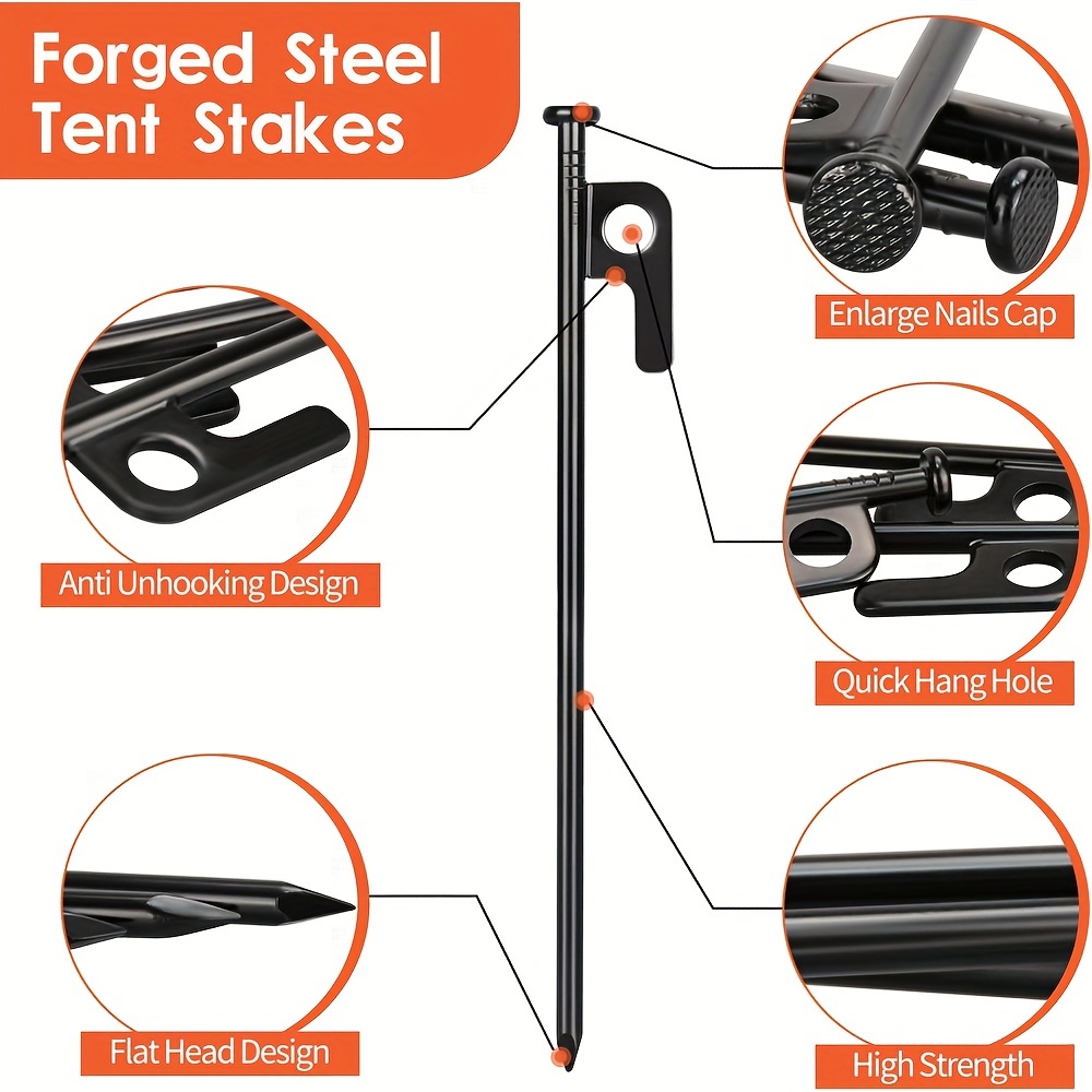สมอบกเต็นท์แบบแข็งแรง 4 ชิ้น พ - Outdoor Power Stake บทวิจารณ์และราคา