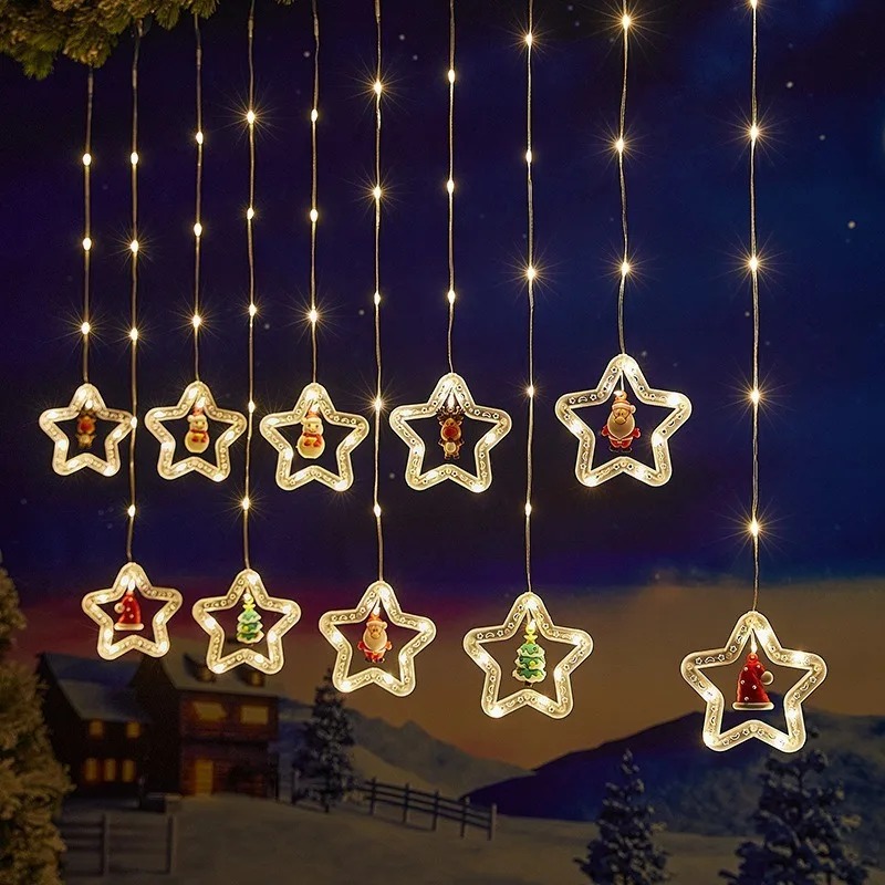 ไฟประดับม่านรูปดาว LED ใช้พลัง - Outdoor Power For Xmas Lights บทวิจารณ์และราคา