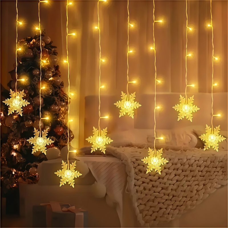 ไฟม่านรูปเกล็ดหิมะแบบใช้พลังงา - Outdoor Power For Xmas Lights บทวิจารณ์และราคา