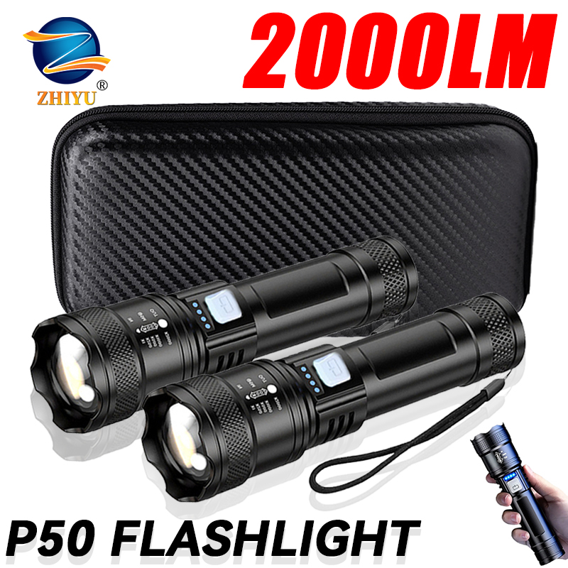 ไฟฉาย LED ยุทธวิธี 2000LM ชาร์ - Outdoor Power Usb บทวิจารณ์และราคา